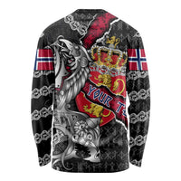 Personalized Norway Vikings Long Sleeve Shirt Nordic Lion Bound in Runes and Chains