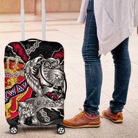 Norway Vikings Luggage Cover Nordic Lion Bound in Runes and Chains