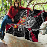 Norway Vikings Quilt Nordic Lion Bound in Runes and Chains