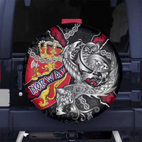 Norway Vikings Spare Tire Cover Nordic Lion Bound in Runes and Chains