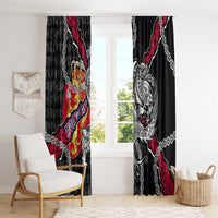 Norway Vikings Window Curtain Nordic Lion Bound in Runes and Chains