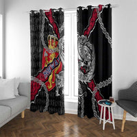 Norway Vikings Window Curtain Nordic Lion Bound in Runes and Chains