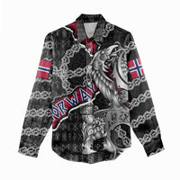 Personalized Norway Vikings Women Casual Shirt Nordic Lion Bound in Runes and Chains
