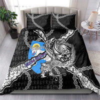 Faroe Islands Vikings Bedding Set Nordic Lion Bound in Runes and Chains