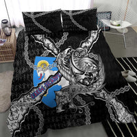 Faroe Islands Vikings Bedding Set Nordic Lion Bound in Runes and Chains