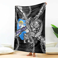 Faroe Islands Vikings Blanket Nordic Lion Bound in Runes and Chains