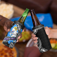 Faroe Islands Vikings 4 in 1 Can Cooler Tumbler Nordic Lion Bound in Runes and Chains