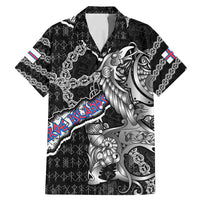 Personalized Faroe Islands Vikings Family Matching Mermaid Dress and Hawaiian Shirt Nordic Lion Bound in Runes and Chains