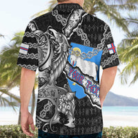 Personalized Faroe Islands Vikings Hawaiian Shirt Nordic Lion Bound in Runes and Chains