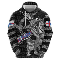 Personalized Faroe Islands Vikings Hoodie Nordic Lion Bound in Runes and Chains