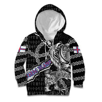 Personalized Faroe Islands Vikings Kid Hoodie Nordic Lion Bound in Runes and Chains