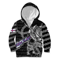 Personalized Faroe Islands Vikings Kid Hoodie Nordic Lion Bound in Runes and Chains