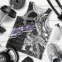 Personalized Faroe Islands Vikings Men Tank Top Nordic Lion Bound in Runes and Chains