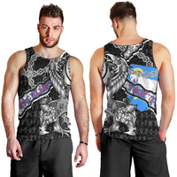 Personalized Faroe Islands Vikings Men Tank Top Nordic Lion Bound in Runes and Chains