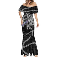 Personalized Faroe Islands Vikings Mermaid Dress Nordic Lion Bound in Runes and Chains