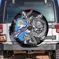 Faroe Islands Vikings Spare Tire Cover Nordic Lion Bound in Runes and Chains