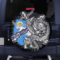 Faroe Islands Vikings Spare Tire Cover Nordic Lion Bound in Runes and Chains