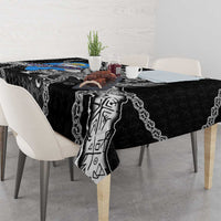 Faroe Islands Vikings Tablecloth Nordic Lion Bound in Runes and Chains