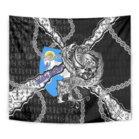 Faroe Islands Vikings Tapestry Nordic Lion Bound in Runes and Chains