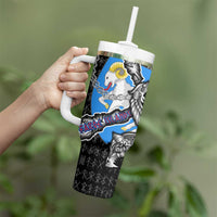 Faroe Islands Vikings Tumbler With Handle Nordic Lion Bound in Runes and Chains