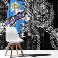 Faroe Islands Vikings Window Curtain Nordic Lion Bound in Runes and Chains