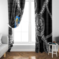 Faroe Islands Vikings Window Curtain Nordic Lion Bound in Runes and Chains