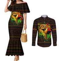 black-power-couples-matching-mermaid-dress-and-long-sleeve-button-shirts-africa-map