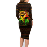 Black Power Family Matching Long Sleeve Bodycon Dress and Hawaiian Shirt Africa Map - Wonder Print Shop