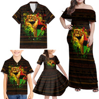 Black Power Family Matching Off Shoulder Maxi Dress and Hawaiian Shirt Africa Map - Wonder Print Shop