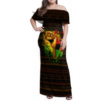 Black Power Family Matching Off Shoulder Maxi Dress and Hawaiian Shirt Africa Map - Wonder Print Shop