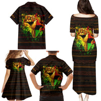 Black Power Family Matching Puletasi Dress and Hawaiian Shirt Africa Map - Wonder Print Shop