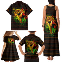 Black Power Family Matching Tank Maxi Dress and Hawaiian Shirt Africa Map - Wonder Print Shop