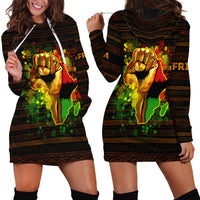 Black Power Hoodie Dress Africa Map - Wonder Print Shop