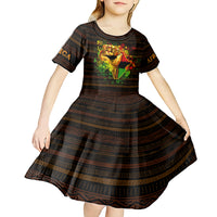 Black Power Kid Short Sleeve Dress Africa Map - Wonder Print Shop