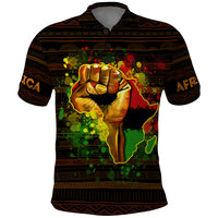 Black Power Polo Shirt Africa Map - Wonder Print Shop