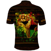 Black Power Polo Shirt Africa Map - Wonder Print Shop