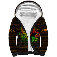 Black Power Sherpa Hoodie Africa Map - Wonder Print Shop