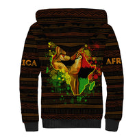Black Power Sherpa Hoodie Africa Map - Wonder Print Shop