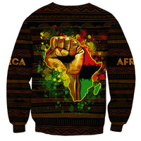 Black Power Sweatshirt Africa Map - Wonder Print Shop