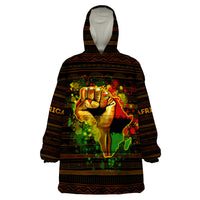 Black Power Wearable Blanket Hoodie Africa Map - Wonder Print Shop