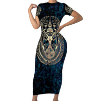 Adinkra Symbols Family Matching Short Sleeve Bodycon Dress and Hawaiian Shirt Tree of Life - Wonder Print Shop