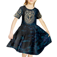 Adinkra Symbols Kid Short Sleeve Dress Tree of Life - Wonder Print Shop