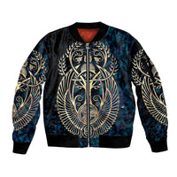 Adinkra Symbols Sleeve Zip Bomber Jacket Tree of Life - Wonder Print Shop