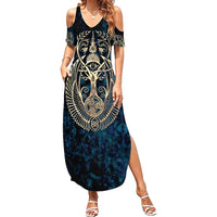 Adinkra Symbols Summer Maxi Dress Tree of Life - Wonder Print Shop