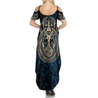 Adinkra Symbols Summer Maxi Dress Tree of Life - Wonder Print Shop