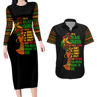 Three Sides Of Me Couples Matching Long Sleeve Bodycon Dress and Hawaiian Shirt African Women Black Queen - Wonder Print Shop