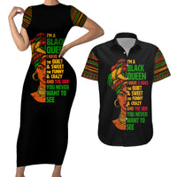 Three Sides Of Me Couples Matching Short Sleeve Bodycon Dress and Hawaiian Shirt African Women Black Queen - Wonder Print Shop
