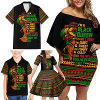 Three Sides Of Me Family Matching Off Shoulder Short Dress and Hawaiian Shirt African Women Black Queen - Wonder Print Shop