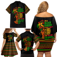 Three Sides Of Me Family Matching Off Shoulder Short Dress and Hawaiian Shirt African Women Black Queen - Wonder Print Shop