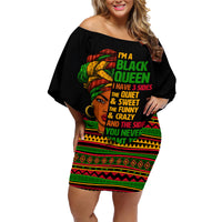 Three Sides Of Me Family Matching Off Shoulder Short Dress and Hawaiian Shirt African Women Black Queen - Wonder Print Shop